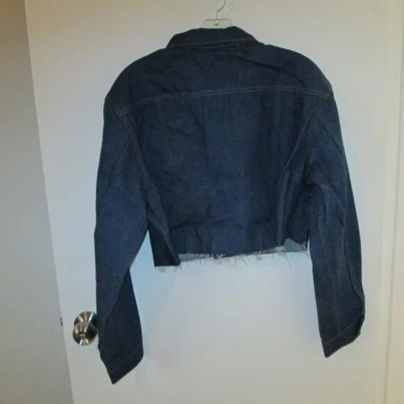 G-Star RAW frayed-edge cropped jacket Sz S NWT - Picture 11 of 12